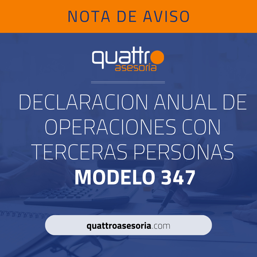 Declaración informativa de operaciones con terceras personas – Modelo 347 2023